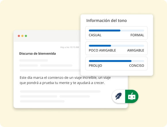 QuillBot para macOS da información sobre el tono de tus mensajes