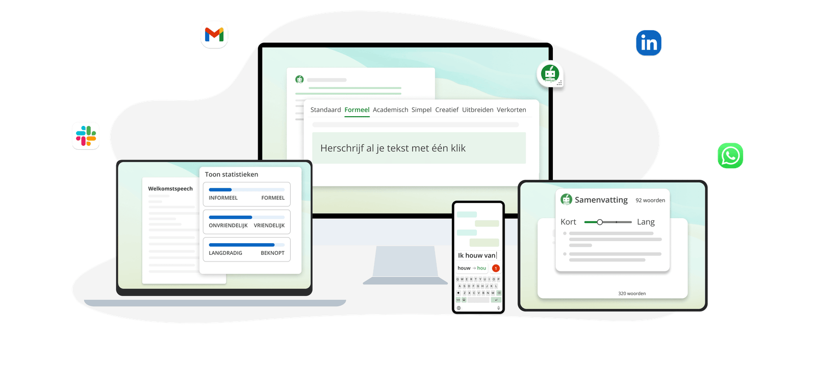 Jouw QuillBot-abonnement werkt op al onze apps en platforms. 