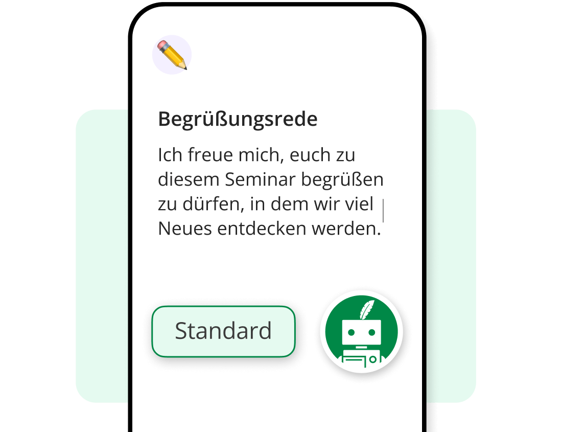Textumschreiber Modi in App