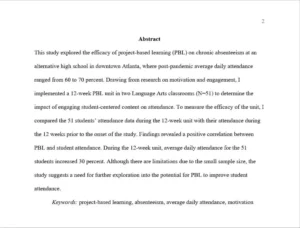 APA Style student abstract