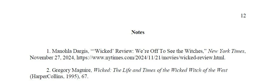 Chicago endnotes example