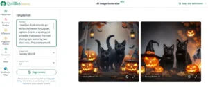 Screenshot of a Halloween image from QuillBot's AI image generator