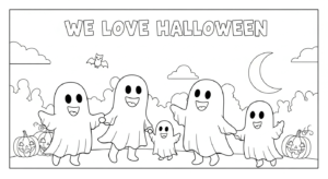 QuillBot's free AI image generator Halloween coloring pages example 2