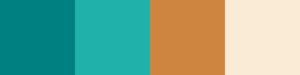 Warm brown and teal Christmas tree colors
