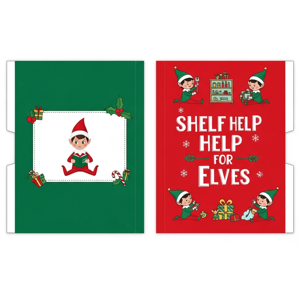 A mock book created with AI for elf on the shelf ideas