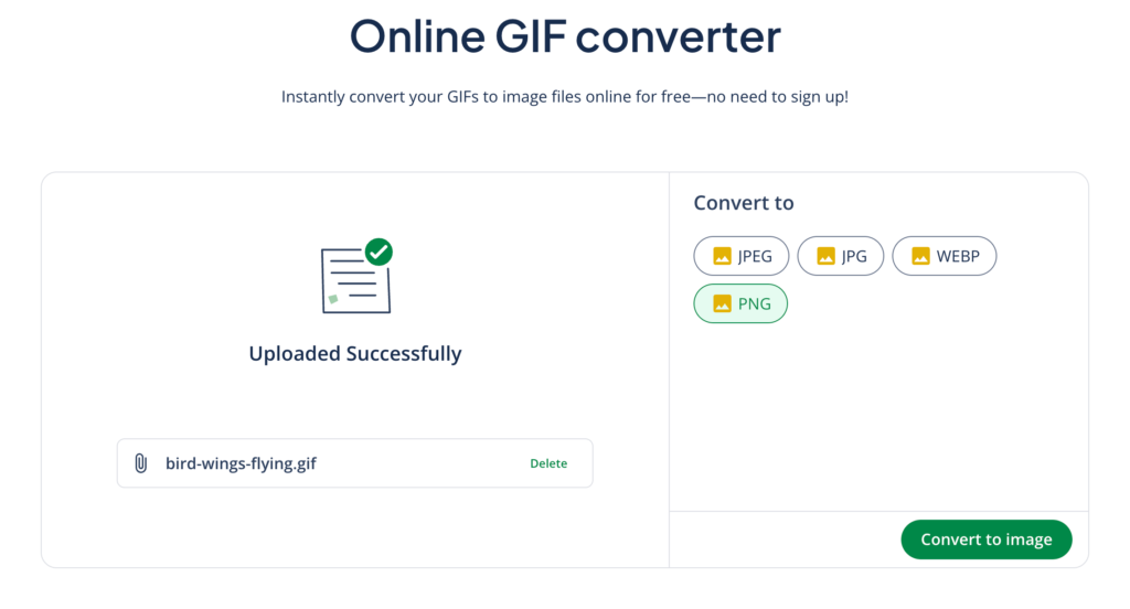 A screenshot of QuillBot's online GIF converter