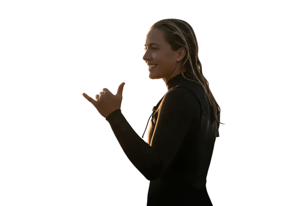 An image of a surfer with a transparent background