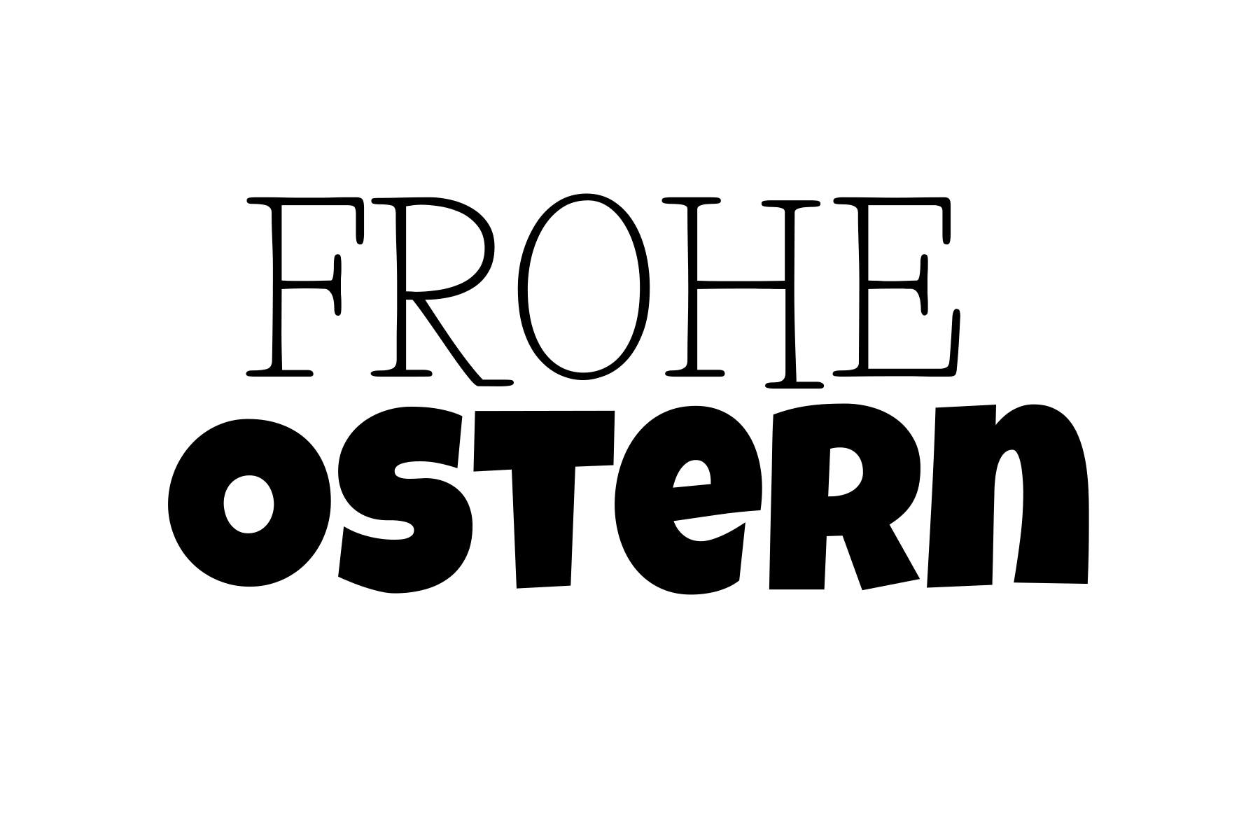 Frohe Ostern Schriftzug