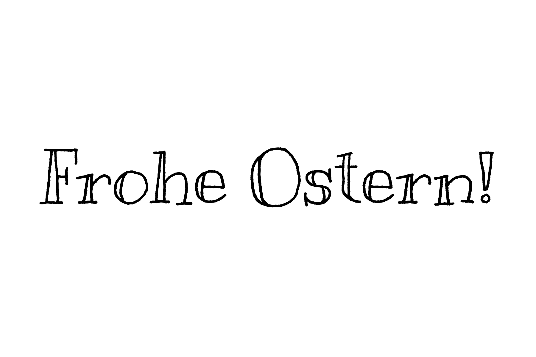 Frohe Ostern Schriftzug