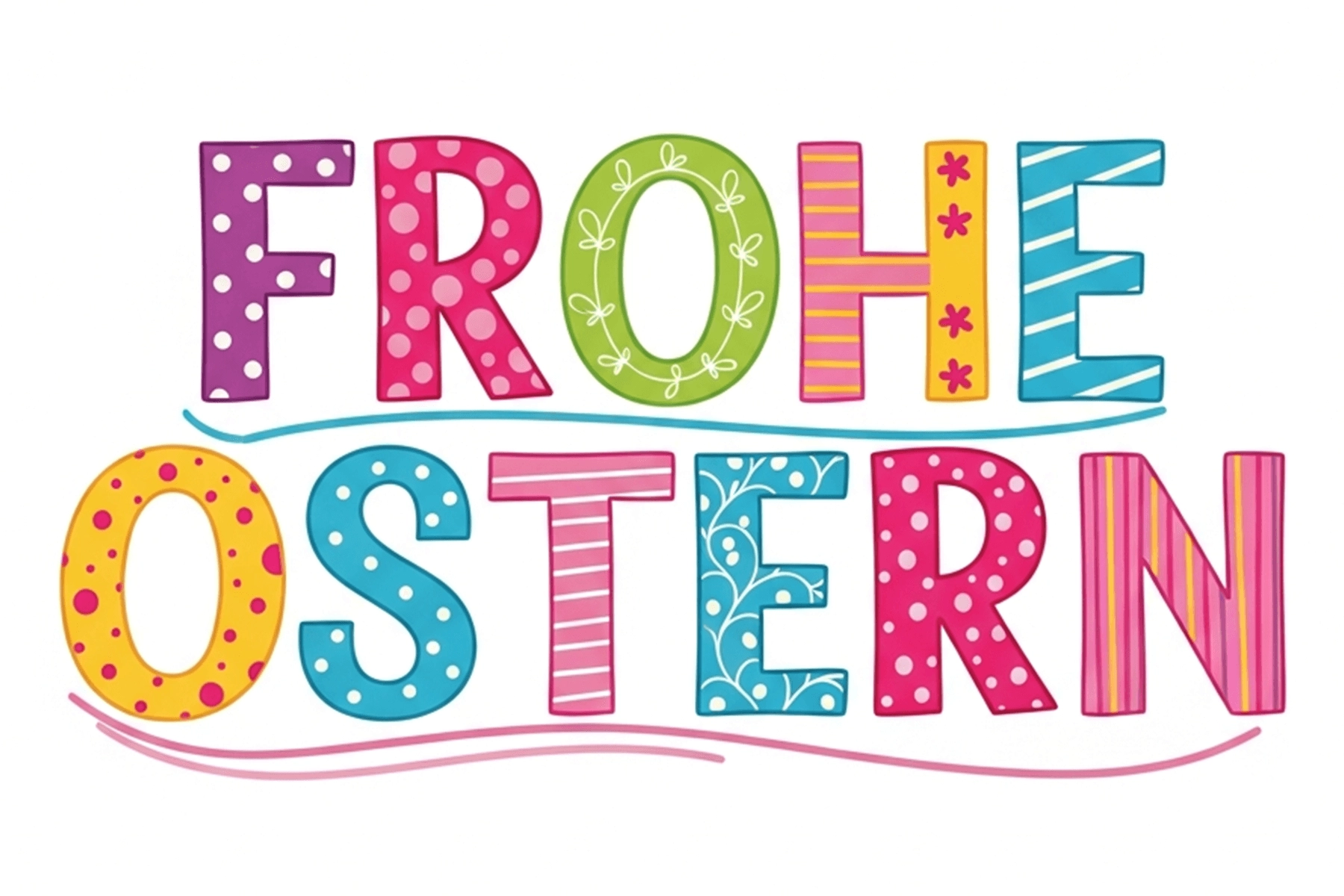 Frohe Ostern Schriftzug