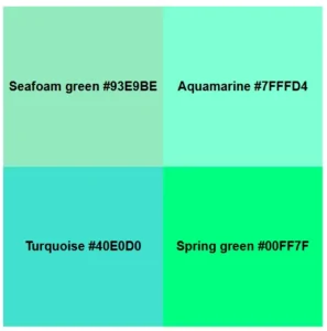 Seafoam green comparison