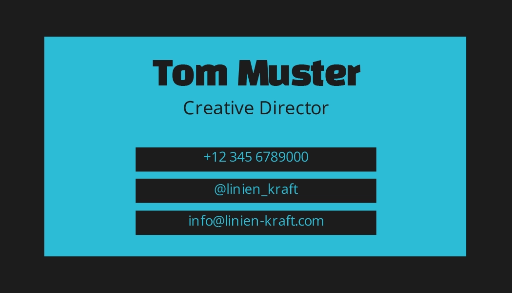 Visitenkarte mit kreativem Design